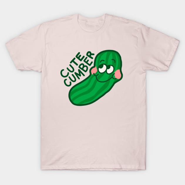 I'm One Cute-Cumber - Vegetable Pun T-Shirt by sombreroinc